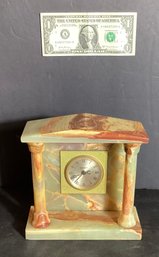Vintage Bayard Agate Shelf Clock With Alarm