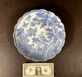Antique Chinese Shallow Bowl With Scolloped Edge