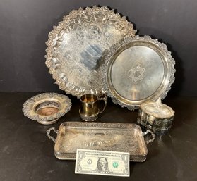 Lot Of Older Quality Silverplated Serving Pieces