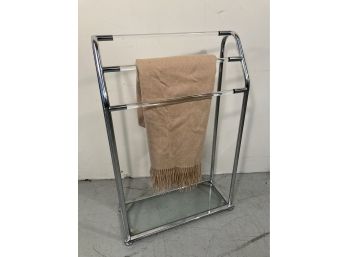 Mid-Century Modern Milo Baughman Style Tall Three Section Towel Rack