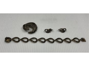 Vintage German Sterling Silver Jewelry Set