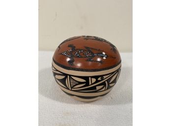 Acoma Indian Pottery Seed Pot Signed
