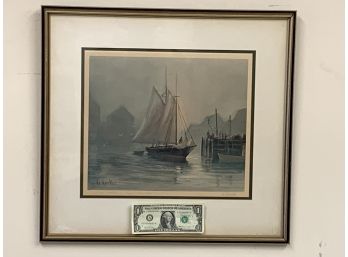 De Garthe Signed Print Safe Harbor Peggys Cove Nova Scotia Signed In Pencil