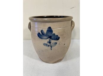 Antique Stoneware Slip Decorated 1 Gallon Crock