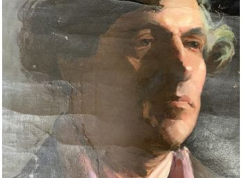 Vintage Men’s Portrait Oil On Canvas