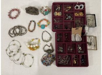Lot Of Costume Bracelets And Earrings Artisan Handmade