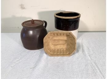 Lot Of Three Antique Stone Wear Items