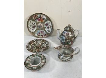5 Pc. Antique Chinese Rose Medallion
