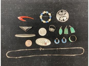 Assortment Of Vintage Sterling Silver Jewelry