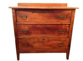 Antique Ash & Chestnut 4 Drawer Chest Circa 1920
