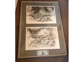 'By The Sea' Etchings/artist Proof Set/signed By The Late Artist Barbara Dahlin.