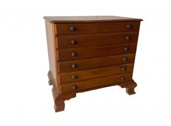 Antique 6 Drawer Solid Walnut Chest Converted Spool Chest NICE SIZE