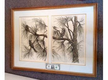 'Robin And Marian' A Double Artist Proof Etching Hand Tinted, By The Late Artist, Barbara Dahlin.