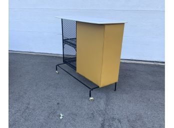 Vintage Mid Century Arthur Umanoff Iron And Naugahyde Bar