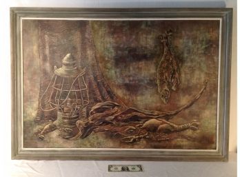 'Down By The Dock', Framed Oil Painting On Canvas By The Late Artist Barbara Dahlin