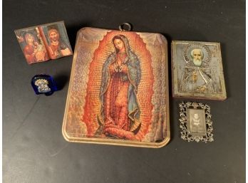 Lot Of Newer Russian Icons & Photograph