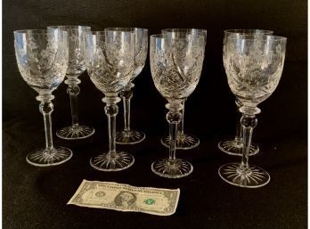 Set Of 8 Rogaska Elegant, Heavy Brilliant Cut Glass Red Wine Glasses 9 Tall