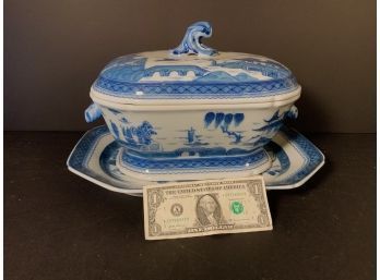 Original Mottahedeh Charleston Collection Blue & White Canton Tureen & Platter