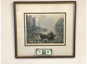 De Garthe Signed Print Safe Harbor Peggys Cove Nova Scotia Signed In Pencil