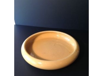 Glazed Shallow Pottery Crocus Bowl In A Butter Yellow Tone