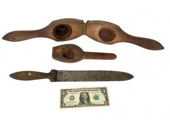 Trio Of Antique Kitchen Untensils Great Jucier