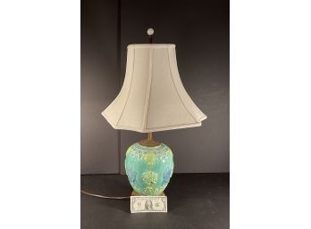 Antique Chinese Large Ginger Jar Made Into Vintage Lamp