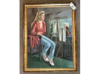 LARGE Original Barbara Dahlin Oil Painting On Canvas PORTRAIT