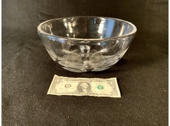 Large Signed  Orrefors  Heavy Crystal Center / Salad  Bowl