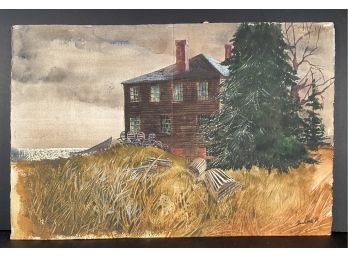 Original Watercolor On Paper Signed Warren Doolittle 52 Cape Cod