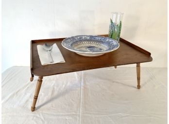 Unique Vintage Adjustable Folding Bed Table Labeled Rockford Illinois General Wood Products