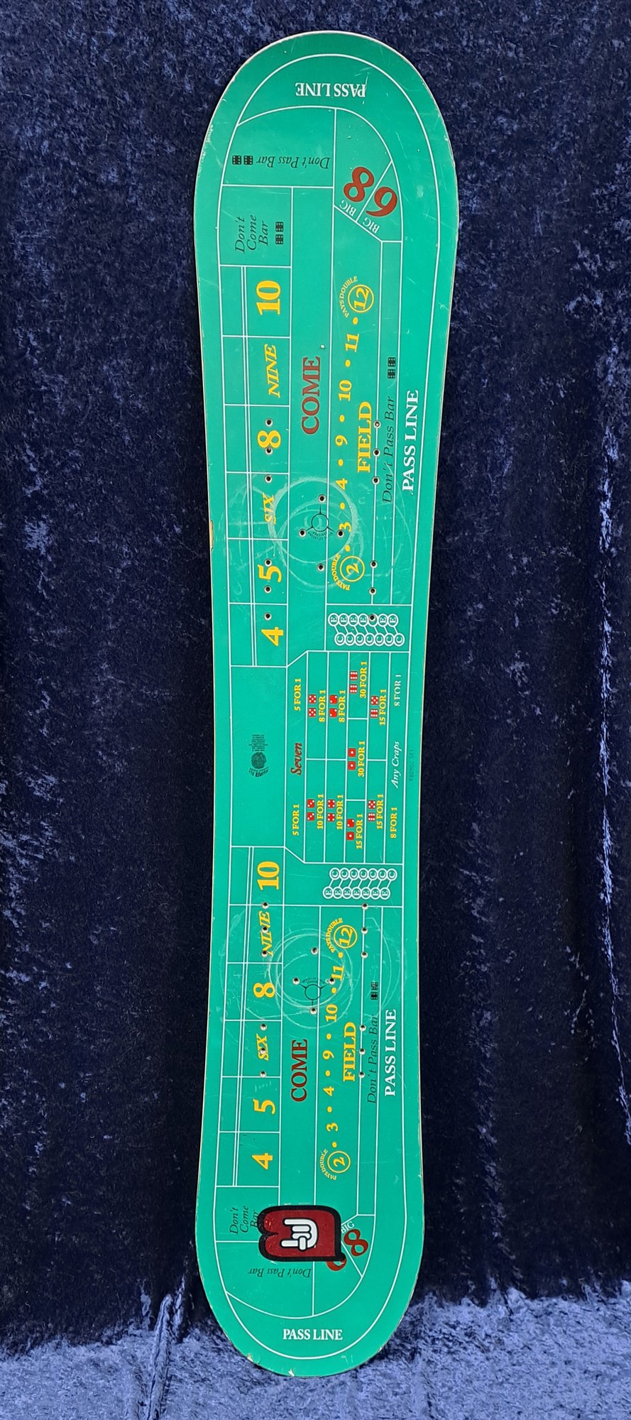 Jeff Brushie Vintage Burton Snowboard Craps Table #6682