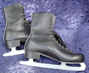 Vintage Black Figure Skates  Size 5 Sheffield Steel Canada Blades