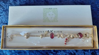 Anne Klein Holiday Charm Bracelet In Gift Box
