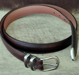 Roundtree & Yorke Full Grain Cowhide Leather Belt  Burgundy Brown  Size 46/115