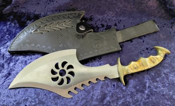 Chip Away Cutlery Pakistan Surgical Steel Fantasy Knife  Genuine Leather Eagle Sheath  15'