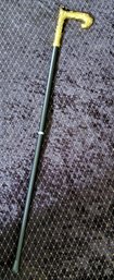 NWOT Ornate Gold-Tone Dragon Head Walking Cane  Two-Piece Black Shaft  Approx. 36'
