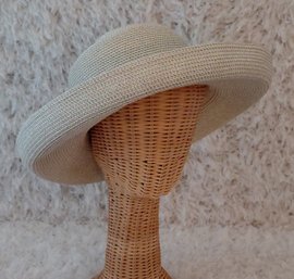 Sun 'N' Sand Ivory Metallic Woven Wide Brim Sun Hat  Shimmer Accent
