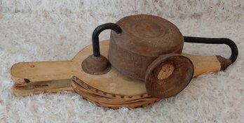 Antique Italian Fireplace Bellows  Pietro Ferrapi Padova  Wood & Metal  Approx. 17'