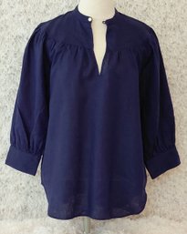 Polo Ralph Lauren 100% Linen Navy Blue Blouse  Size 6  NWT  $168 MSRP