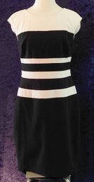 Lauren Ralph Lauren Black & Ivory Colorblock Sheath Dress  Size 8