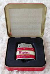 Vintage 1994 Winston 40th Anniversary Cigarette Pack Lighter With Original Tin
