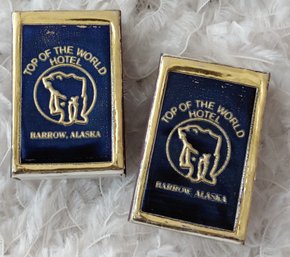 Vintage Top Of The World Hotel Barrow Alaska Souvenir Matchboxes  Pair
