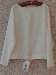 Polo Ralph Lauren Women's Ivory Tie-Back Blouse Size 6 NWOT