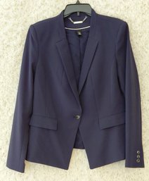 White House Black Market Navy Blue Tailored Blazer Jacket Size 14