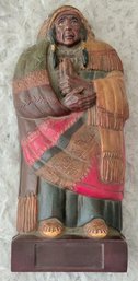 Vintage Cigar Store Indian Figural Cigar Box / Humidor  Hand-Painted Southwestern Tobacco Dcor