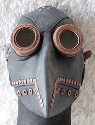Steampunk Plague Doctor Mask With Goggles  Black & Copper Long Beak  NWOT
