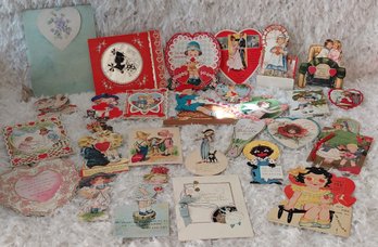 Antique Valentine Card Collection  25 Die-Cut & Mechanical Valentines  Many 100 Years Old