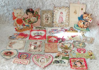 Antique Valentine Card Collection  1908 Early 20th Century  Die-Cut, Mechanical & Embossed Valentines