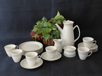 Vintage Porsgrund Norway 61 Mid-Century Modern Porcelain Coffee Set  23 Pieces