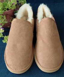 Fireside By Dearfoams Men's Genuine Suede & Shearling Slippers  Size 12  New Never Worn